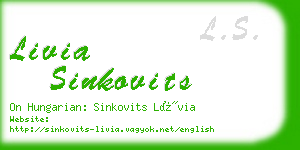 livia sinkovits business card